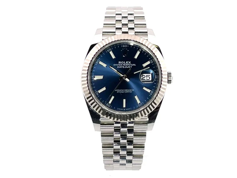 Rolex Datejust 41 Edelstahl Weißgold 126334 Blau Jubile-Band