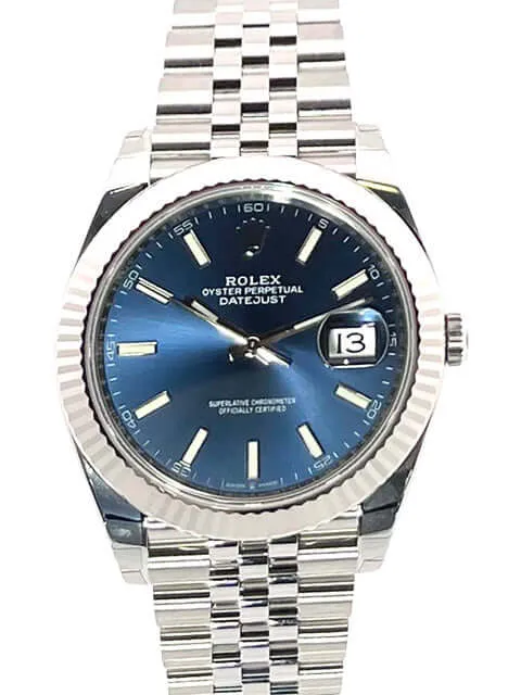 Rolex Datejust 41 Edelstahl Weißgold 126334 Blau Jubile-Band