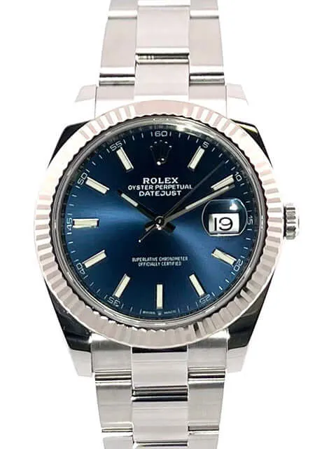 Rolex Datejust 41 Edelstahl Weißgold 126334 Blau