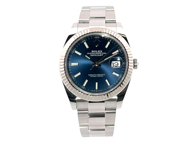 Rolex Datejust 41 Edelstahl Weißgold 126334 Blau