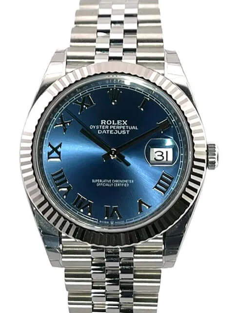 Rolex Datejust 41 Blau Römisch 126334 aus 2020 verklebt Jubile-Band