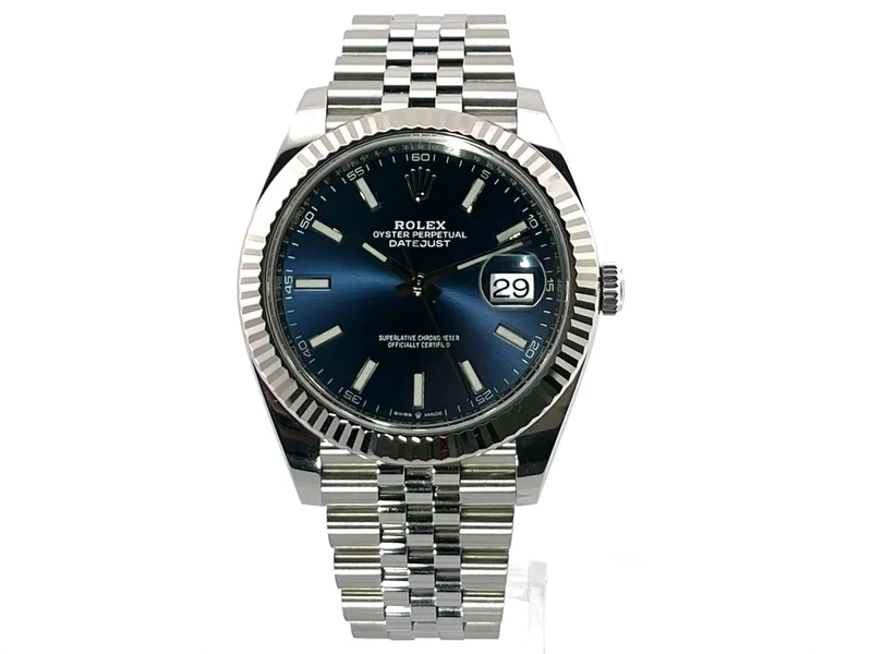 Rolex Datejust 41 Edelstahl Weißgold 126334 Blau Jubile-Band aus 2020