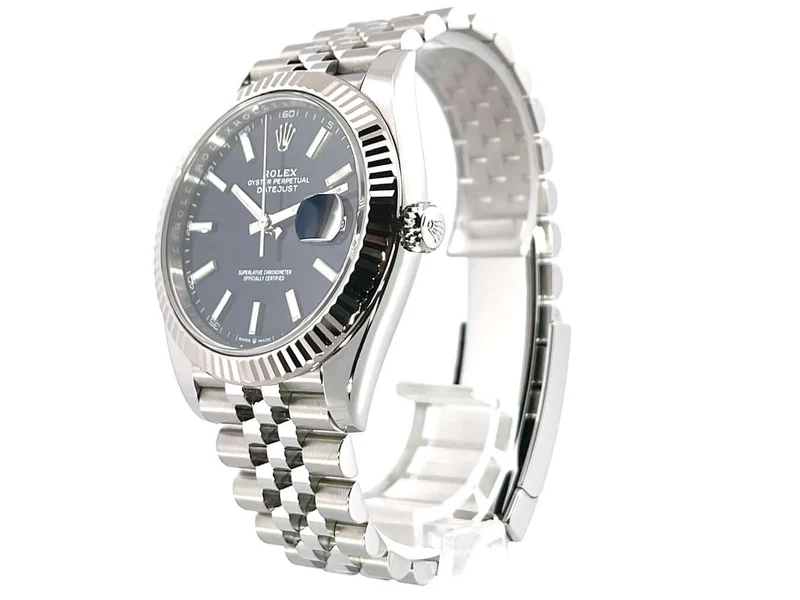 Rolex Datejust 41 Edelstahl Weißgold 126334 Blau Jubile-Band aus 2020
