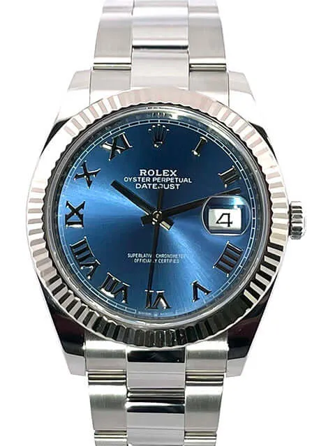 Rolex Datejust 41 Blau Römisch 126334 aus 2020 ungetragen Oyster-Band