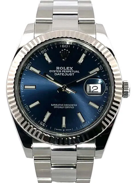 Rolex Datejust 41 Blau 126334 Oyster-Band aus 2018 LC100