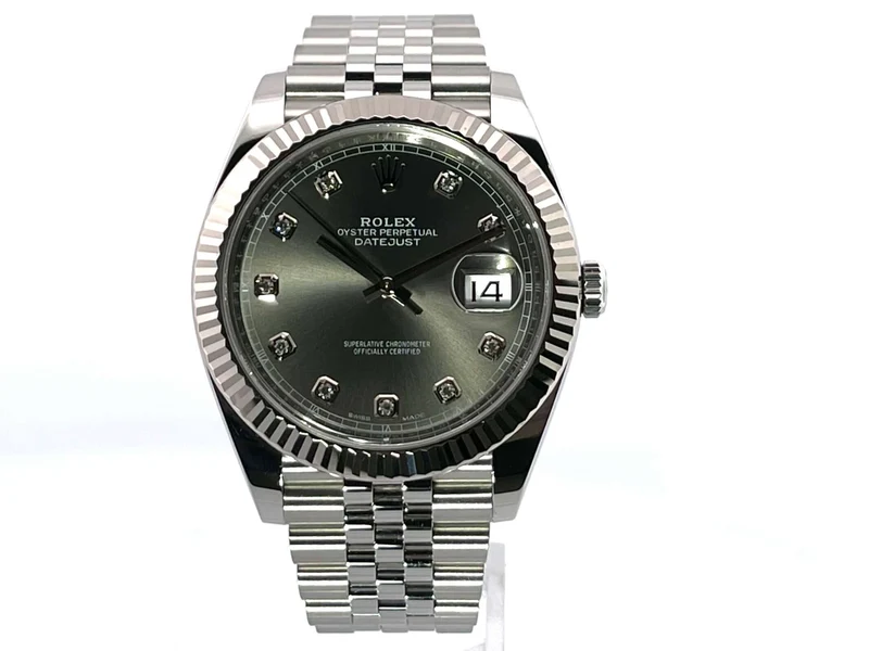 Rolex Datejust 41 Edelstahl Weißgold 126334 Rhodium Dia Jubile-Band aus 2019
