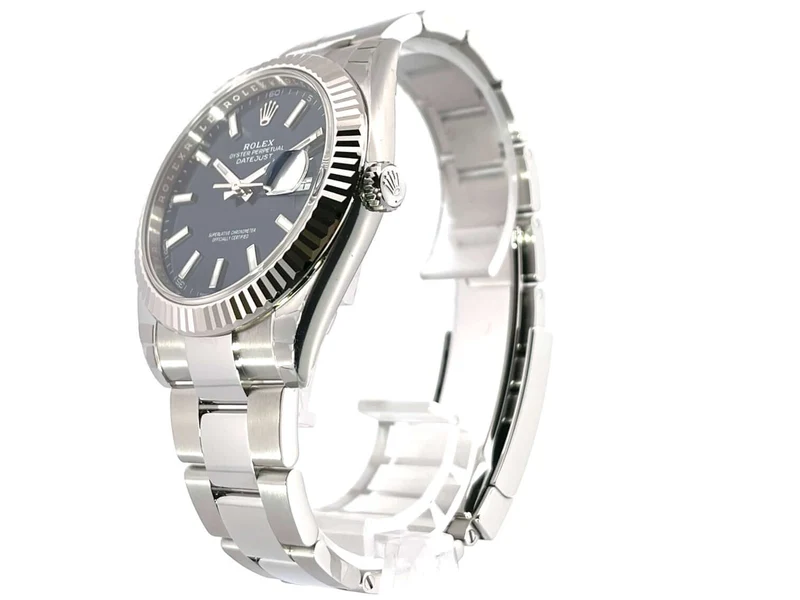 Rolex Datejust 41 Edelstahl Weißgold 126334 Blau 2021 Teilverklebt