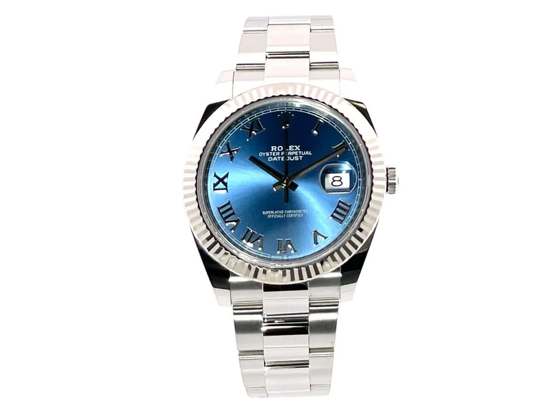 Rolex Datejust 41 Edelstahl Weißgold 126334 Blau Römisch