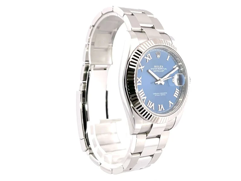 Rolex Datejust 41 Edelstahl Weißgold 126334 Blau Römisch