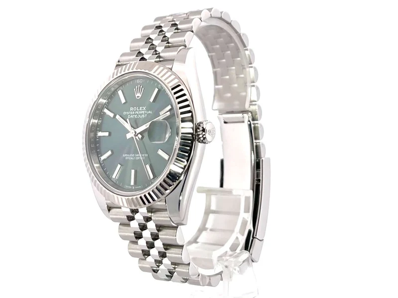Rolex Datejust 41 Edelstahl Weißgold 126334 Mint Green Jubile-Band