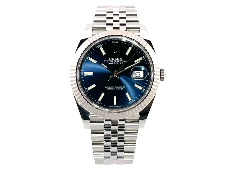 Rolex Datejust 41 Edelstahl Weißgold 126334 Blau Jubile-Band