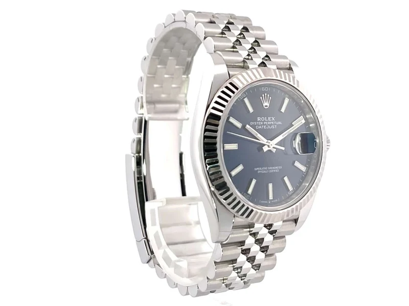 Rolex Datejust 41 Edelstahl Weißgold 126334 Blau Jubile-Band
