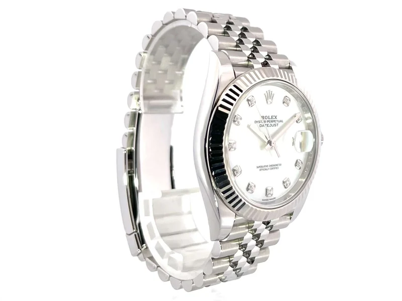 Rolex Datejust 41 Edelstahl Weißgold 126334 Perlmutt Dia Jubile-Band