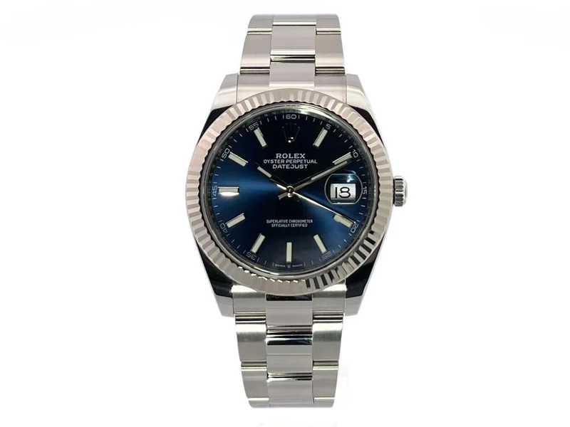 Rolex Datejust 41 Edelstahl Weißgold 126334 Blau