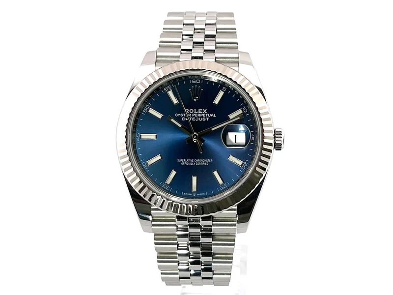 Rolex Datejust 41 Edelstahl Weißgold 126334 Blau Jubile-Band aus 2019
