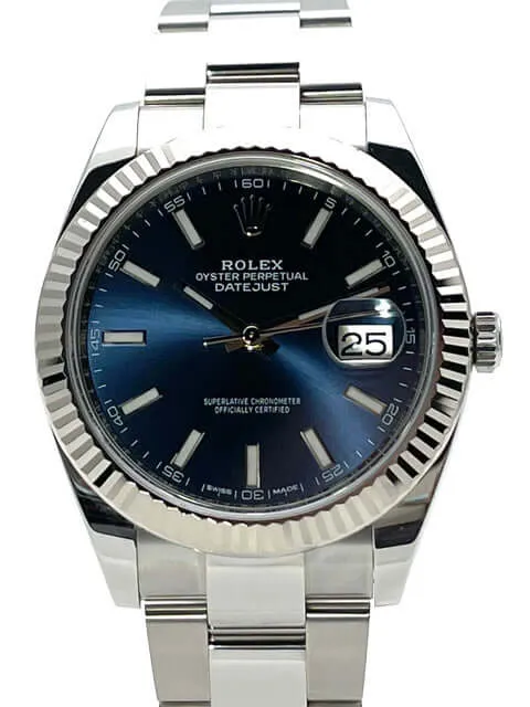 Rolex Datejust 41 Blau 126334 Oyster-Band aus 2017 LC100