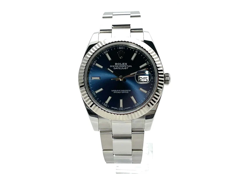 Rolex Datejust 41 Blau 126334 Oyster-Band aus 2017 LC100