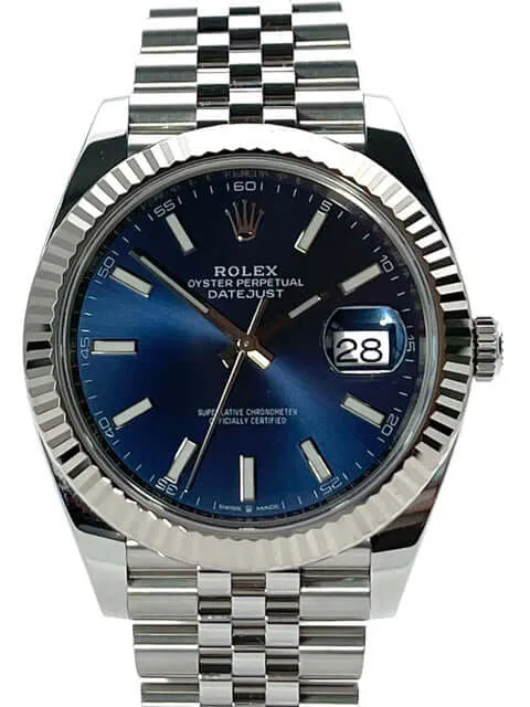 Rolex Datejust 41 Edelstahl Weißgold 126334 Blau 2020 ungetragen Jubile-Band