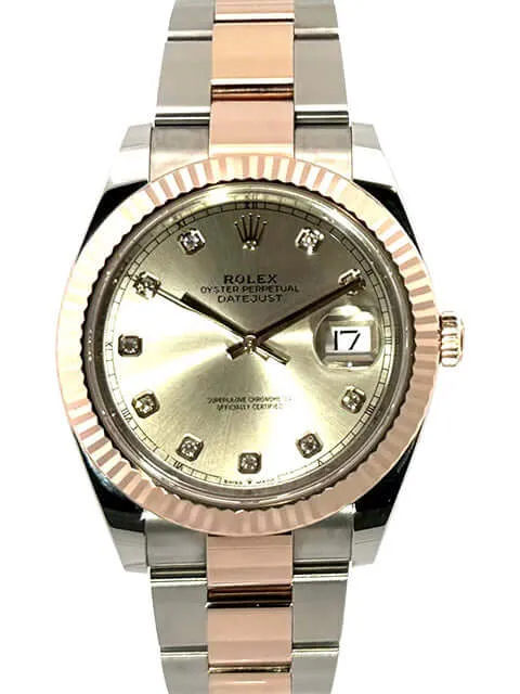Rolex Datejust 41 Edelstahl Everose-Gold 126331 Sundust Diamant