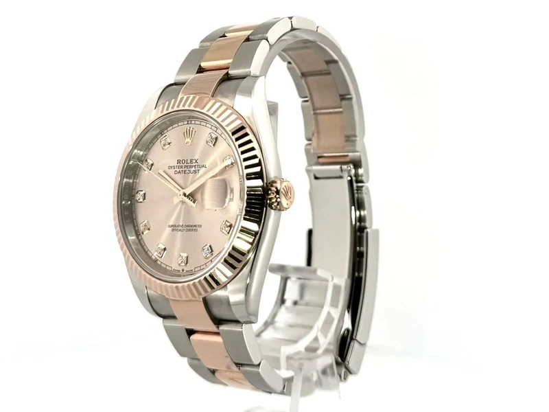 Rolex Datejust 41 Edelstahl Everose-Gold 126331 Sundust Diamant