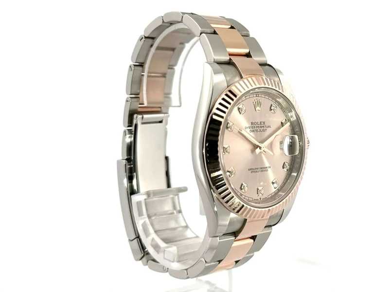 Rolex Datejust 41 Edelstahl Everose-Gold 126331 Sundust Diamant