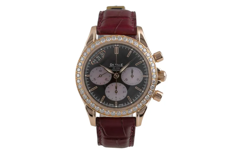 Omega De Ville chronograph 18 ct red gold automatic women's watch 4677.60.37 LP: 24000EUR [2600859]