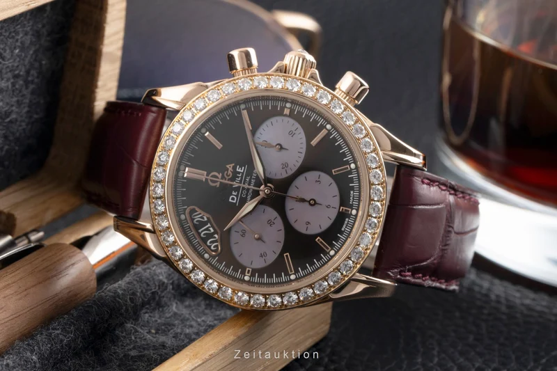 Omega De Ville chronograph 18 ct red gold automatic women's watch 4677.60.37 LP: 24000EUR [2600859]