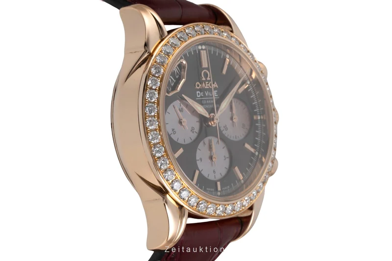 Omega De Ville chronograph 18 ct red gold automatic women's watch 4677.60.37 LP: 24000EUR [2600859]