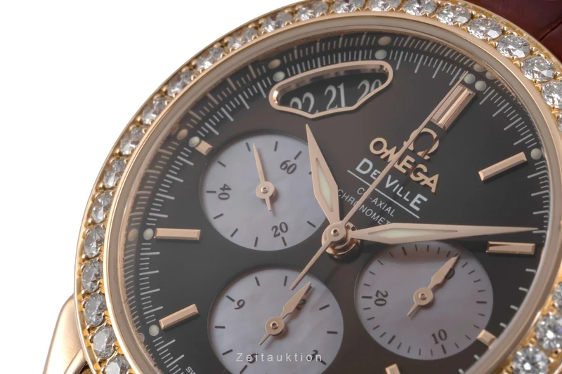 Omega De Ville chronograph 18 ct red gold automatic women's watch 4677.60.37 LP: 24000EUR [2600859]