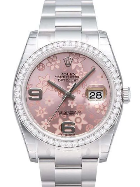 Rolex Datejust 36 116244 Diamant Lünette Pink Floral
