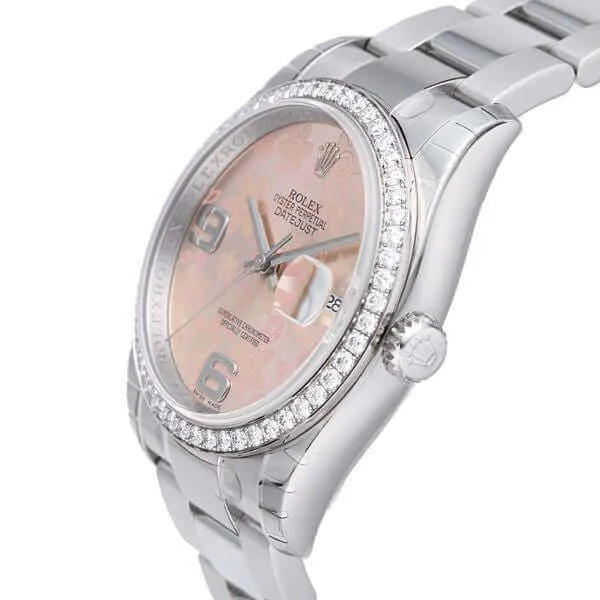Rolex Datejust 36 116244 Diamant Lünette Pink Floral