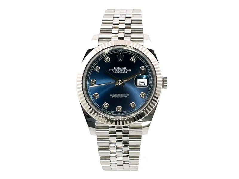 Rolex Datejust 41 Edelstahl Weißgold 126334 Blau Dia Jubile-Band