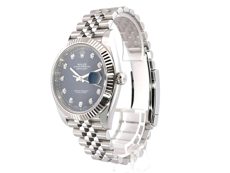 Rolex Datejust 41 Edelstahl Weißgold 126334 Blau Dia Jubile-Band