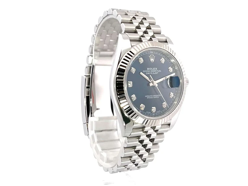 Rolex Datejust 41 Edelstahl Weißgold 126334 Blau Dia Jubile-Band