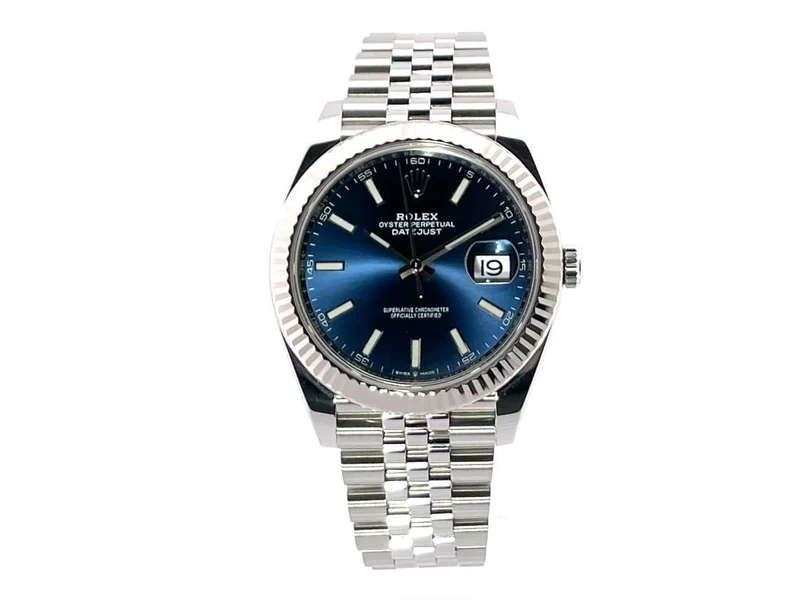Rolex Datejust 41 Edelstahl Weißgold 126334 Blau Jubile-Band