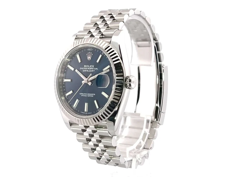 Rolex Datejust 41 Edelstahl Weißgold 126334 Blau Jubile-Band