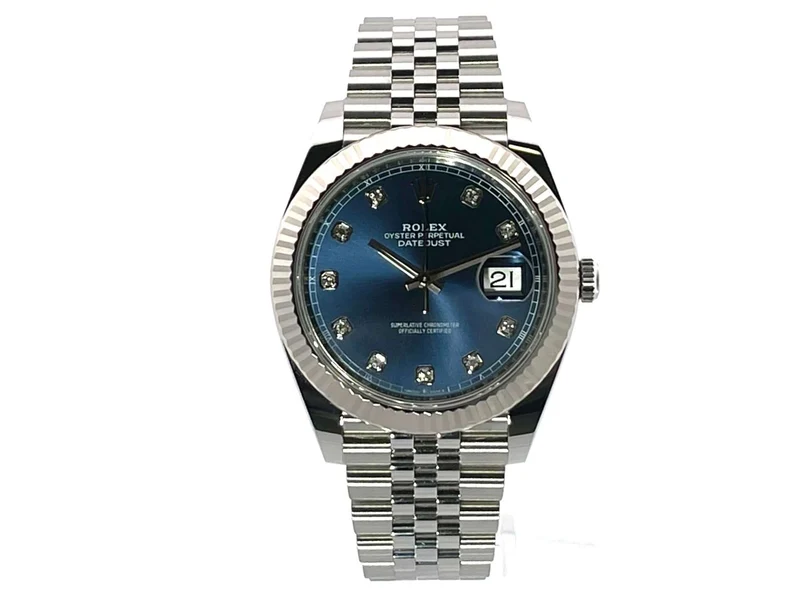 Rolex Datejust 41 Edelstahl Weißgold 126334 Blau Dia Jubile-Band 12-2021