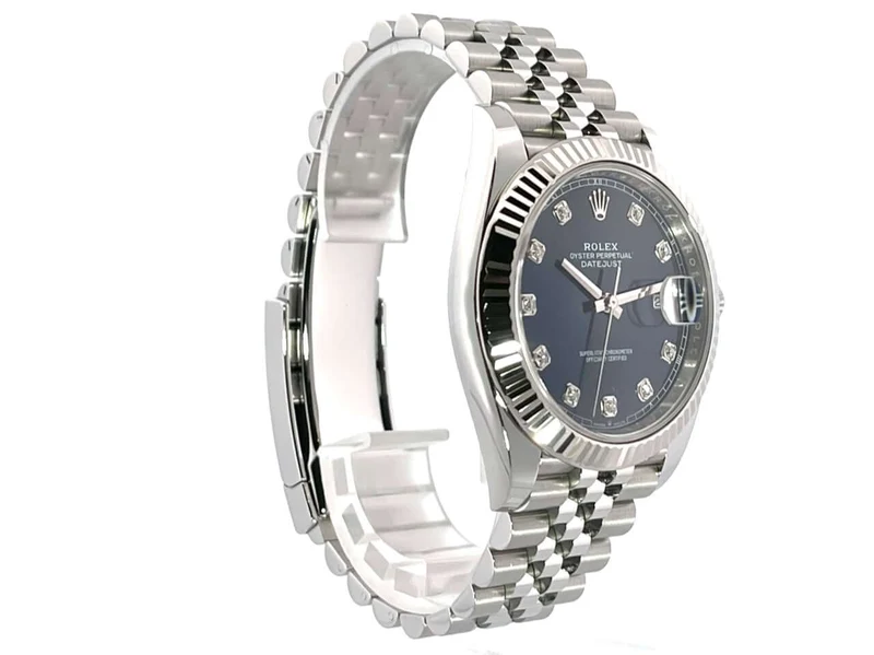Rolex Datejust 41 Edelstahl Weißgold 126334 Blau Dia Jubile-Band 12-2021