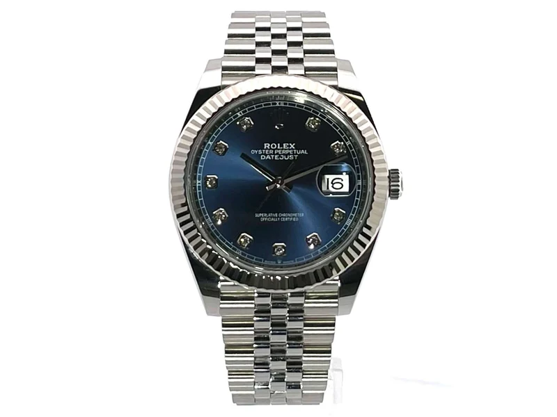 Rolex Datejust 41 Edelstahl Weißgold 126334 Blau Dia Jubile-Band aus 2019 LC100