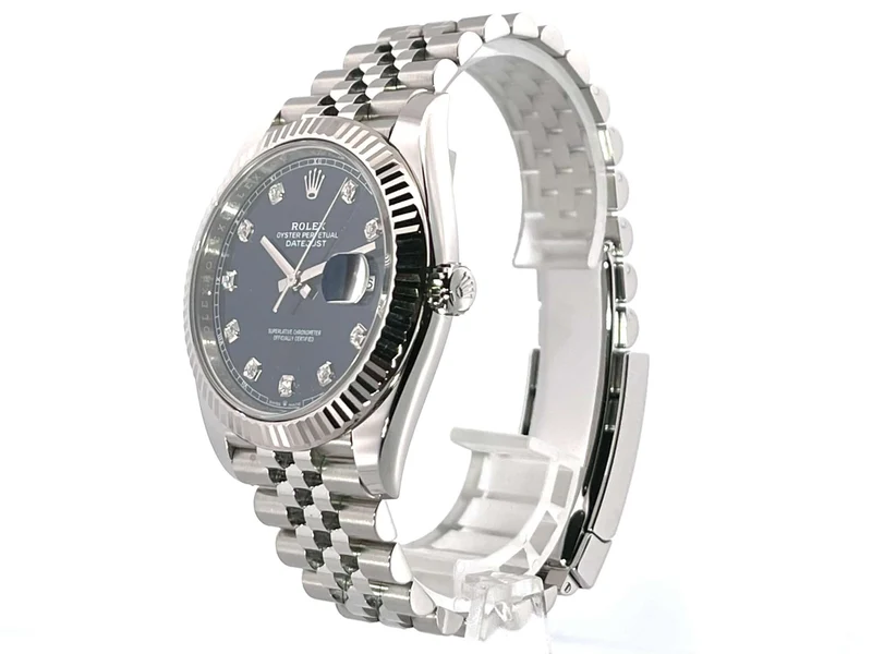 Rolex Datejust 41 Edelstahl Weißgold 126334 Blau Dia Jubile-Band aus 2019 LC100