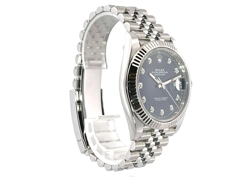 Rolex Datejust 41 Edelstahl Weißgold 126334 Blau Dia Jubile-Band aus 2019 LC100