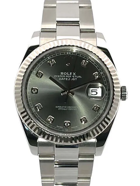 Rolex Datejust 41 Edelstahl Weißgold 126334 Rhodium Diamant aus 2017