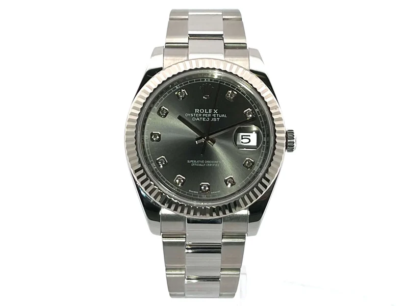 Rolex Datejust 41 Edelstahl Weißgold 126334 Rhodium Diamant aus 2017