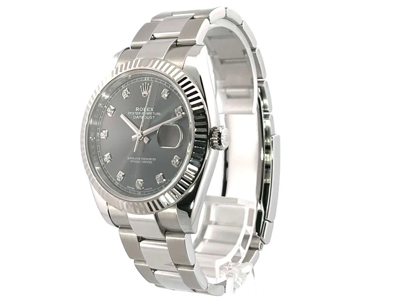Rolex Datejust 41 Edelstahl Weißgold 126334 Rhodium Diamant aus 2017