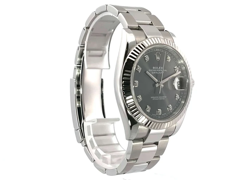 Rolex Datejust 41 Edelstahl Weißgold 126334 Rhodium Diamant aus 2017