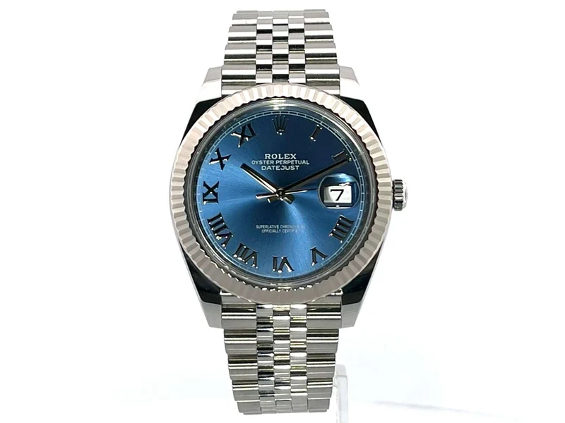 Rolex Datejust 41 Blau Römisch 126334 aus 2021 ungetragen Jubile-Band