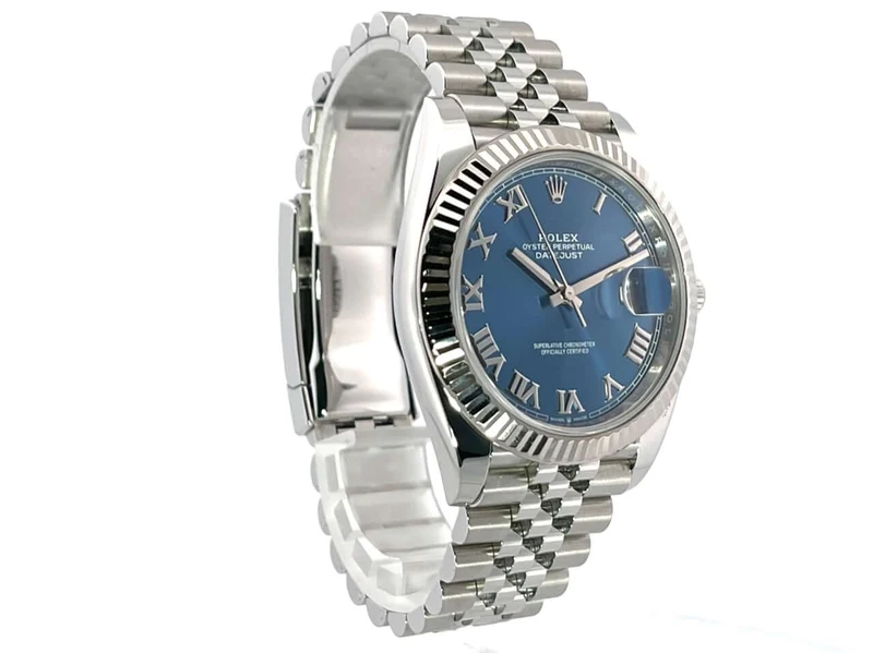 Rolex Datejust 41 Blau Römisch 126334 aus 2021 ungetragen Jubile-Band