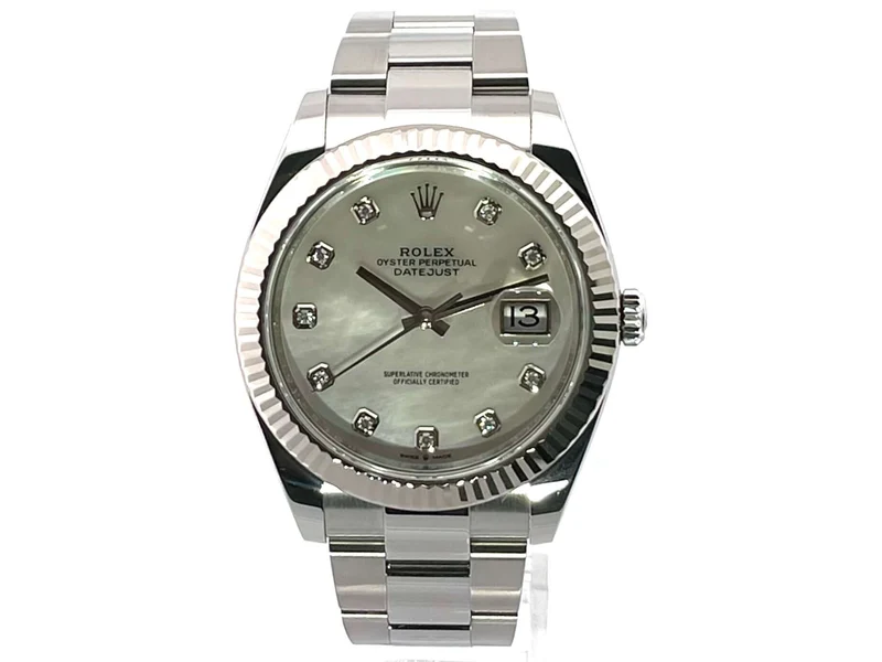 Rolex Datejust 41 Edelstahl Weißgold 126334 Perlmutt Diamant 2021