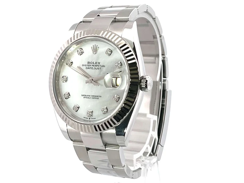 Rolex Datejust 41 Edelstahl Weißgold 126334 Perlmutt Diamant 2021
