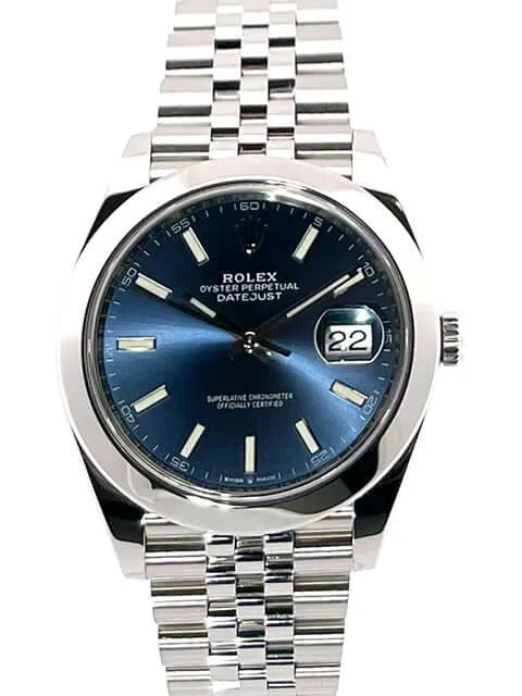 Rolex Datejust 41 Edelstahl 126300 Blau Jubile-Band